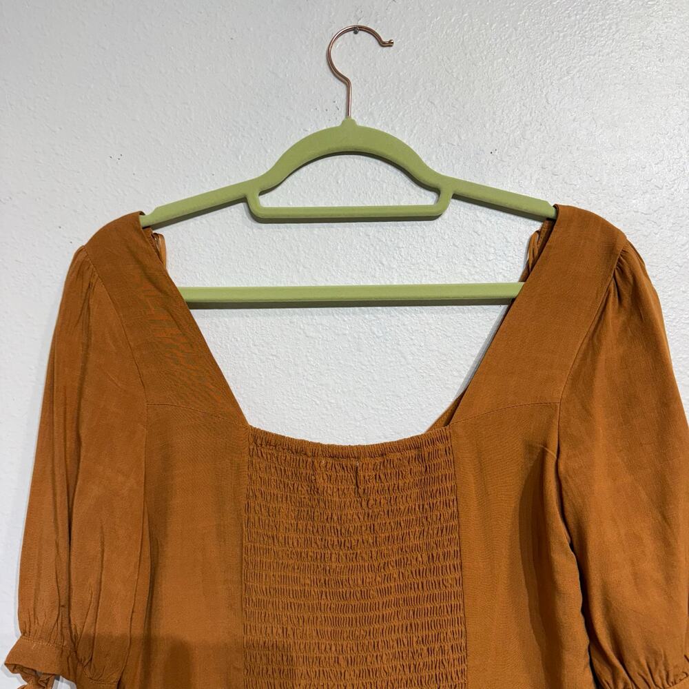 Socialite Terracotta Puff Sleeve Crop Blouse Sz S - Picture 7 of 9